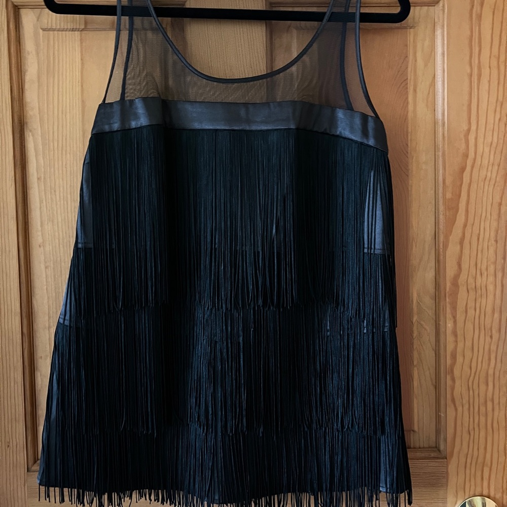 MANGO SUIT COLLECTION Fringe Sleeveless Top size 8